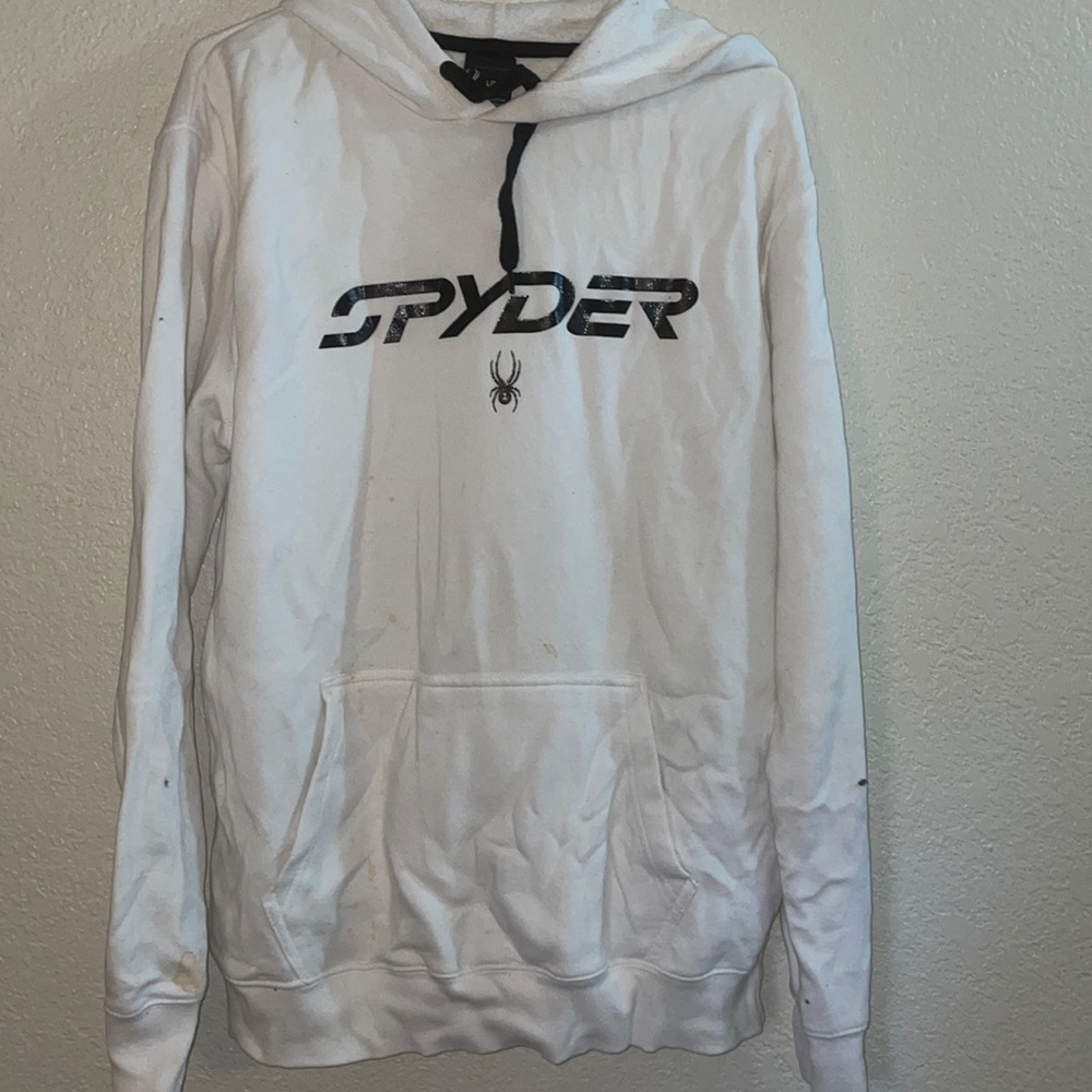 White spyder womens hoodie